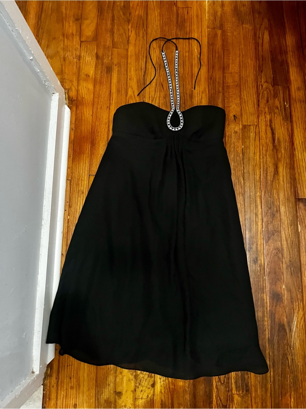 metrostyle Black Strapless Dress with Jeweled Halter